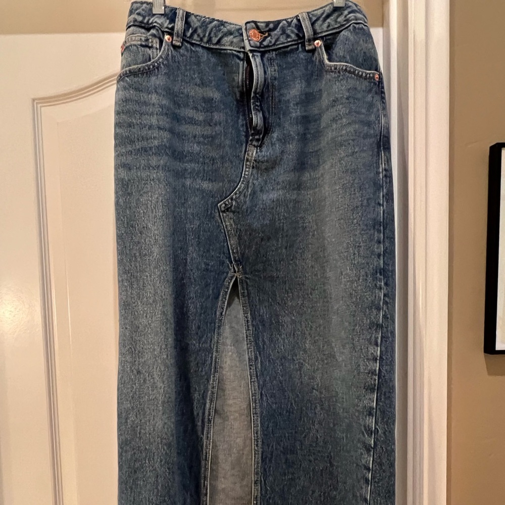 Blue Denim long Jean Skirt